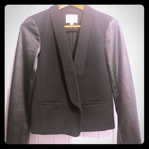 Loft blazer with faux leather sleeves